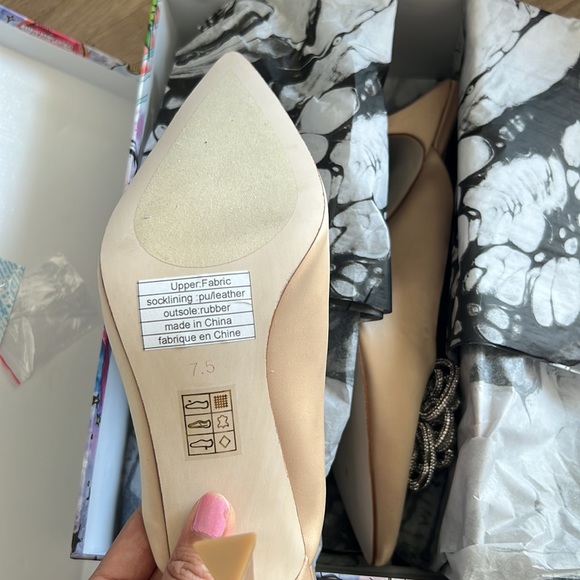 Jeffery Campbell x REVOLVE Viviana Mules in satin creme with rhinestones - Picture 11 of 12